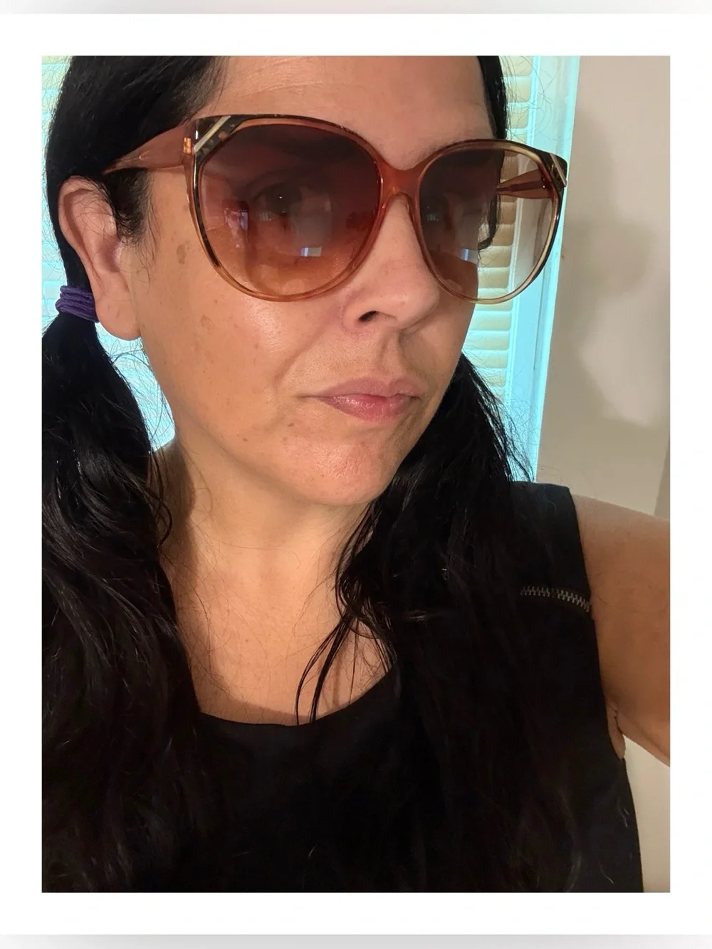 Vintage Oversized Sunglasses in Brown.  Oval Shaped Slight Cateye, by Sebastiano